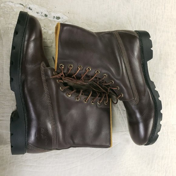 Vintage Timberland Leather Logger Boots Brown USA Made Mens Size? 9? 9.5? main image 11